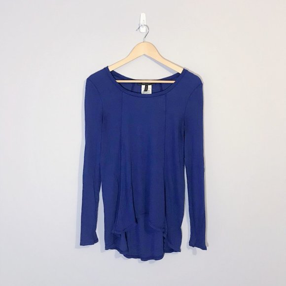 🌿 BCBG | Rich Blue Ribbed Long-Sleeve - Picture 1 of 1